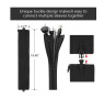MasterMind 121pcs Cord Management Organizer Kit 4 Cable Sleeve with Zipper,10 Self Adhesive Cable Clip Holder,10pcs and 2 Roll Self Adhesive tie and 100 Fastening Cable Ties for TV Office Home etc (Black)